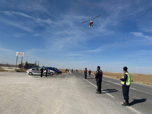 Yunak-Polatlı Devlet Karayolunda Hava Destekli Trafik Denetimi Yapılmıştır.
